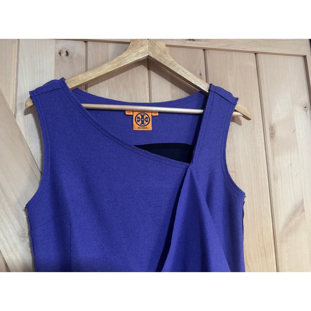Tory Burch | Purple 100% Wool Lined Sleeveless Sheath Dress | Size XS - Picture 2 of 12
